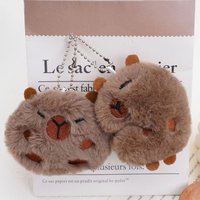 ZAKOL Capybara Plush Doll Squeak Toy Cartoon Keychain Bag Pendant Soft Doll Key Ring Backpack Car Bag Key Pendant Decor Kid Gift