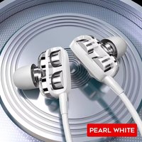 Universal 3.5mm Jack Wired Headset Dual Driver 6D Stereo Heavy Bass Earphones Gaming Music Handsfree In-Ear Earbuds With HD Mic