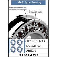 AliExpress FUSHI 6901 2RSV MAX Bearing 12*24*6 mm 4Pcs 6901-2RS Full Balls Bicycle Pivot Repair Parts 6901 2RS RSV Ball Bearings 6901LLU