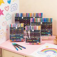 24-96 Colors Colorful Double-Ended Glitter Pens with Fast-Drying Glue-Like Ink Fine Tip Tip-To-Base for Scrapbooking Card Making