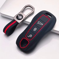 For Porsche Macan Boxster Cayman Panamera 718 911 986 987 981 971 Taycan Cayenne Silicone Car Key Case Keyless Cover Key Shell