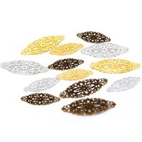 10/25PCs 60/80mm Filigree Flower Wraps Connectors Metal Crafts Gift Decoration DIY Jewelry Making Findings DIY Charm Pendant