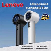 Lenovo Quiet Handheld Fan USB Rechargeable 100 Speed Portable Turbo Fan for Office Outdoor Travel with LED Indicator