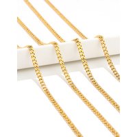2 Meters No Fade Stainless Steel Cuban Link Chains 18K Gold Chain for DIY Punk Jewelry Making Hip Hop Necklace Bracelet Material