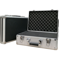 Large-sized portable toolbox made of aluminum alloy, suitable for equipment storage, equipped with shockproof sponge, used for s