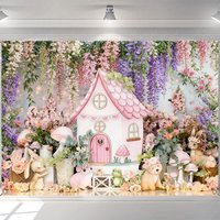 LS Backdrop Photography Spring Floral Jungle Wildlife Decor Birthday Party Cake Smash Kids Portrait Photography Background Studi