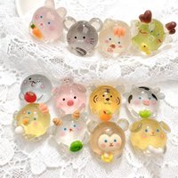 Luminous Chinese zodiac chubby 3D resin accessories, cartoon 3D transparent animal ornaments, animal models, ornaments