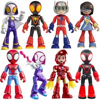 Marvel Spider Man Amazing friends Splicing toys 12cm Iron man Peter Parker Miles Gwen Ant-Man Action Figure building block