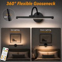 Picture Light for Wall Black Rechargeable Battery Lights Wireless with Remote Magnetic LED Art Painting Lamp with Color Display