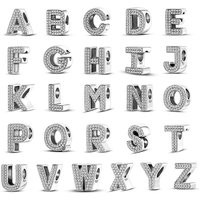Fit Qikaola Bracelets Charms Plata De Ley 925 Silver 26 Alphabet Letters Charms Beads For Women Fine DIY Birthday Jewelry Gifts