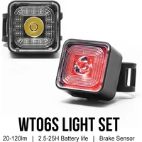 Bicycle Smart Brake Sensing Front Rear lights IP66 Waterproof MTB Road Bike Taillight Night Cycling Safety Lamp