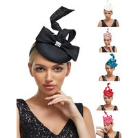 2025 New Fascinator Hat Wedding Church Headpiece Pearl Formal Event Tea Cap Kentucky Derby Race Millinery Cocktail Hat