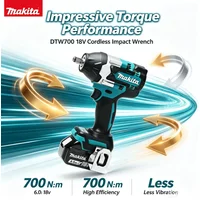 Makita 18V DTW700 Akku-Schlagschrauber, bürstenlos, 1000 Nm hohes Drehmoment, elektrischer Schraubenschlüssel mit variabler Geschwindigkeitsregelung, Auto-Stop-Technologie für Garage, Werkstatt,