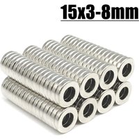5/10/20/50/100/200pcs 15x3-8mm Fridge Tool Magnets Ring Shape Imane For Office Whiteboard Hook Accessory 15*3 Hole 8mm Diy Craft