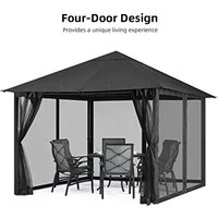 Mosquito Netting for Patio Canopy Umbrella Screen Netting for Porch Patio and Outdoor Living Spaces 4-Panel Patio Screen Walls