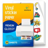 20 sheets A4 size glossy printable vinyl sticker paper for inkjet printer self-adhesive sheets 8.3 "x 11.7"