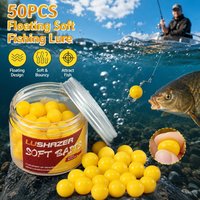 50PCS/Bottle Corn Floating Soft Fishing Lures Artificial Smell Round Carp Baits 8/10/14mm Buoyancy Ball TPE Lure Chub Swimbaits
