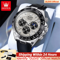 OLEVS 2875 montre à Quartz de luxe pour hommes chronographe multifonction Phase de lune Date cadran en diamant montre à Quartz étanche pour hommes tendance