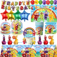 Tinky Winky Birthday Party Decoration Antennababy Po Disposable tableware Tablecloth Plate Cup napkin Kids Party Favors Supplies