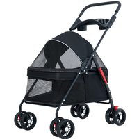 Pet Stroller for Cats/Dogs, Zipper Entry, Dog/Cat Puppy Stroller Easy One-Hand Fold, Jogging Tires, with Cup Holder