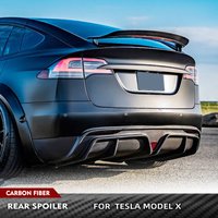 Car RearTrunk Carbon Fiber Spoiler for Tesla Model X 2016-2022 75D 90D P90D 100D P100D Rear Boot Lid Duckbill Highkick Wing Lip