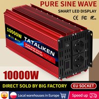 Falownik Czysta fala sinusoidalna Falownik 10000 W DC 12 V na AC 220 V/230 V Konwerter Wyświetlacz LED i gniazdo UE