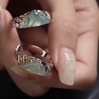 Classic Retro Chinese Style Couple Ring Ancient Charms Fresh New in Natural Hotan Jade rings for women silver 925 Jewelry Gift
