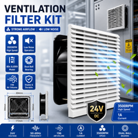 SLIDER 804 IP44 Ventilation Filter Kit 204x204x85mm Industrial Fan 89% Dustproof 110V 220V 230V 12V 24V 150mm Fan for Cabinets