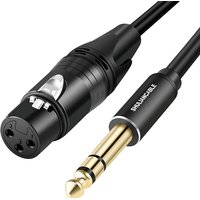 SHULIANCABLE 1/4-Inch TRS Jack, Symmetrical with XLR Female Microphone Cable, Suitable for Microphones, Active Speakers, DJ Setc