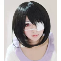 Another Mei Misaki Wig Short Black Styled Heat Resistant Synthetic Hair Cosplay Costume Wigs + Eye Patch choose