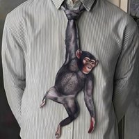 3D Animal Animal-shaped Men's Tie Novelty Lifelike Kitten Necktie Animal Pattern Satin Fabric Creative Neck Tie
