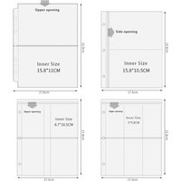10Pcs Transparent Photo Album Inner A5 3/7-Ring Photocard Binders Sleeves 1/2/4/6 Pockets Kpop Album Refill Pages Cards Storage