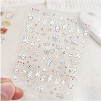 Kawaii Miffy Cartoon Cute Embossed 3D Nail Art Stickers Water Cup Cameras DIY Sticker Decorations Gift Toy for Girl S