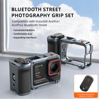 VRIG GA-08 Bluetooth Remote Handheld Grip Kit For Insta360 Ace Pro/2 Action Camera Metal Frame w 1/4 Cold Shoe for Tripod Light