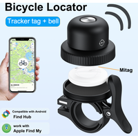 Bicycle Tracker Bike Bell Compatible with Apple Find My and Android Google Find Hub,Hidden Bicycle Locator Mtb Accessories