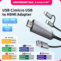 Lemorele LD36 USB C to HDMI Adapter 1080P video converter Digital Video Converter for Phone to TV/Monitor Projection