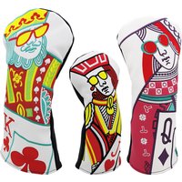 JQK Golf Club #1 #3 #5 Wood Headcovers Driver Fairway Woods Cover PU Leather High quality Putter Head Covers