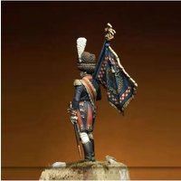 1/32 Resin soldier kit Napoleon era flag bearer colorless self-assembly A-1752