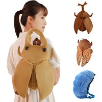 Simulation Insect Backpack Plush Toys Beetle Soft Stuffed Cartoon Watermelon Worm Animal Toy Creative Gift for Children Kids