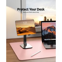 Pink Desk Mat, Large Mouse Pad, Waterproof PU Leather Protector, Easy Clean Laptop Writing Mat for Work/Home/Decor