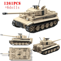 Military WW2 Tiger I Heavy Tank Building Blocks KV-2 Panther Tanks Army Weapons Soldiers Bricks Kids Toys Children Birthday Gift