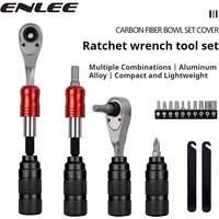 ENLEE Ratchet Wrench Tool Set Socket Multi-Function Tool Repair Tool Box Repair Mountain Bike Road Bike Riding Repair Accessorie