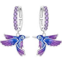 Orstarry 925 Sterling Silver Blue Purple Bird Drop Earrings Women Earrings Charm Fashion Birthday Party Jewelry Fine Gift Aretes
