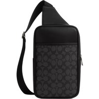 COACH Turner Coated Canvas With Calfskin Sling Bag Small Men's Dark Umber & Black CCQ51-QBMI5