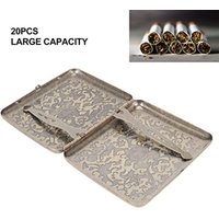 Special Qualities Cigarette CaseBox Metal Retro Cigarette Case for 20 Flowers Sturdy Double Sided Spring Clip Open Pocket Holder