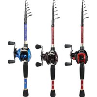 Sougayilang 1.8-2.4m Carbon Fiber Telescopic Fishing Rod and Reel Combo Top Quality Casting Fishing Pole 18+1BB Reel Fishing Set