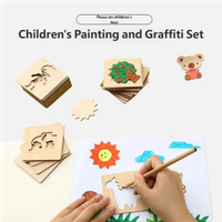 20pcs Montessori Kids Drawing Toys, Wooden DIY Painting Stencils, Creative Handmade Educational Puzzle Toys, Gifts for Children