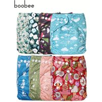 6Pcs Baby Waterproof Diaper Pants, Eco-Friendly Printed Patterns for Children, Snap Button Design, Reusable Washable Cloth Diapers, Perfect Gift for Baby's Baby Shower, Halloween, Christmas, New Year