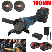 21V 100mm Electric Cordless Angle Grinder, Brushless Angle Grinder Electric Power Tools 2 Batteries with Auxiliary Handle image 4