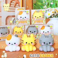Aesthetic stationery back to school supplies Kawaii Stationery items cat Erasers rubber school stationery accessories